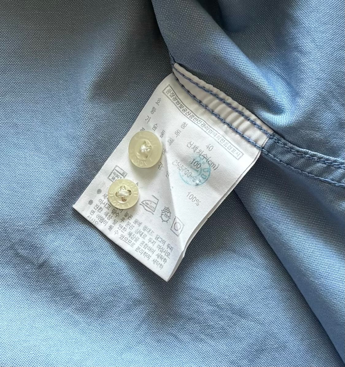 라코스테 하늘색 솔리드 셔츠 상품이미지4