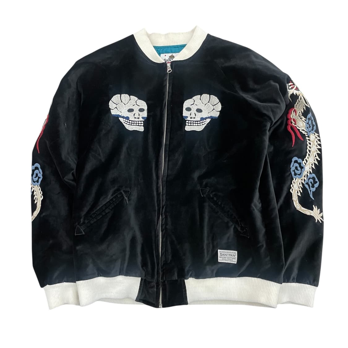 SAINTPAIN 벨벳 해골 용자수 스카잔 상품이미지1