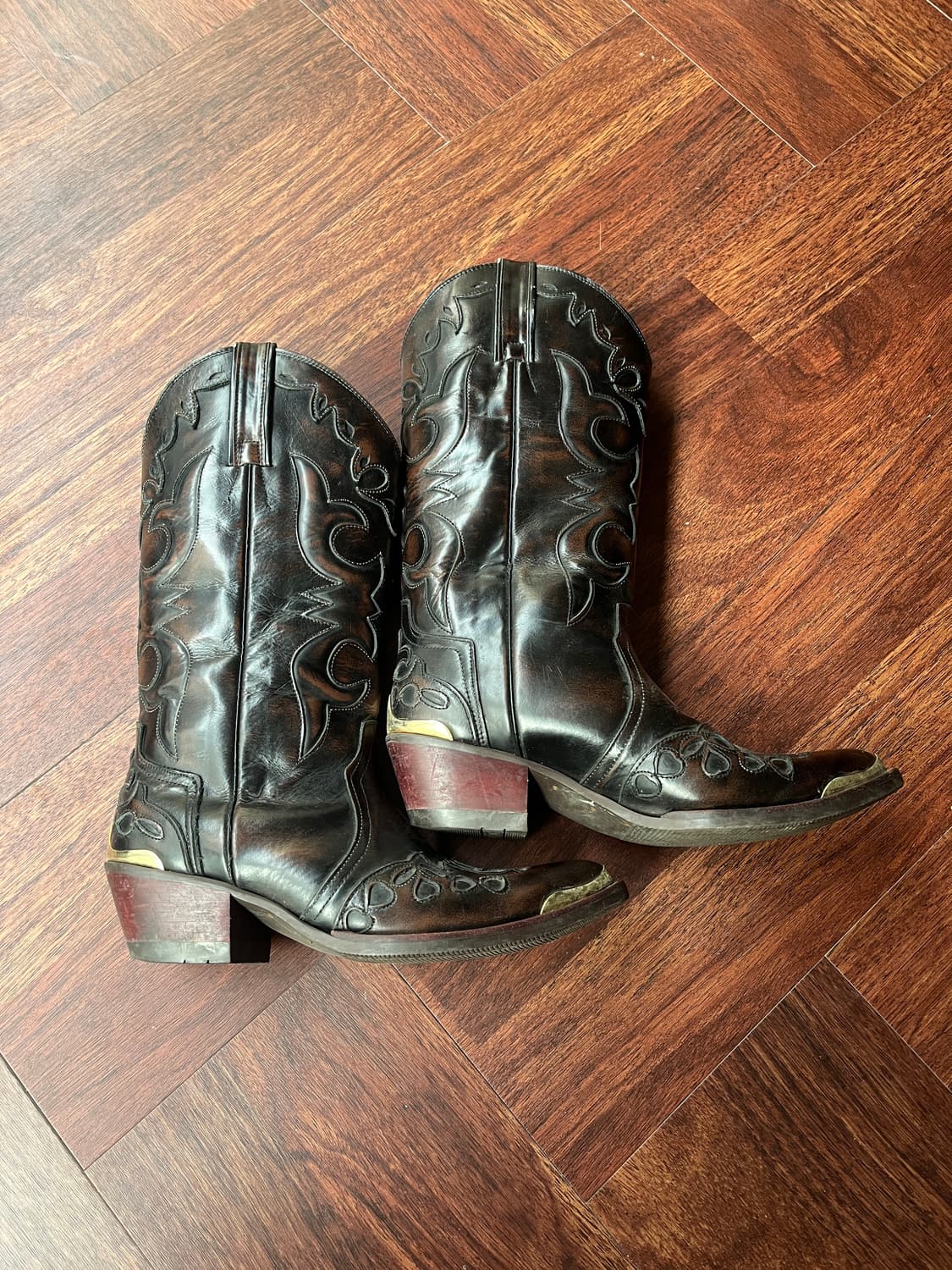 브라운 레더 플레임 웨스턴 부츠 230 상품이미지1