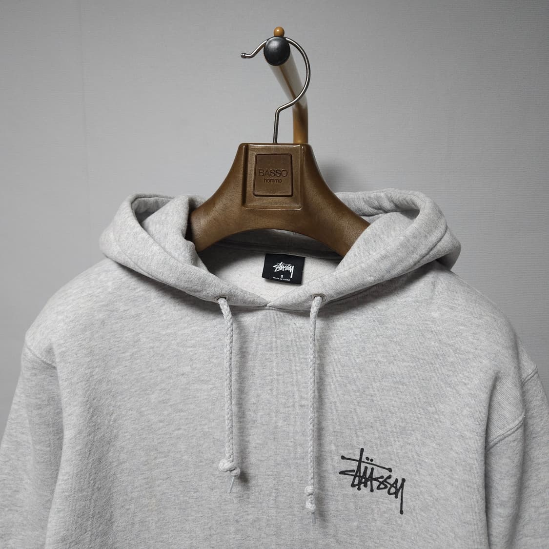S ) 스투시 기본 빅 로고 후드티 그레이 상품이미지2