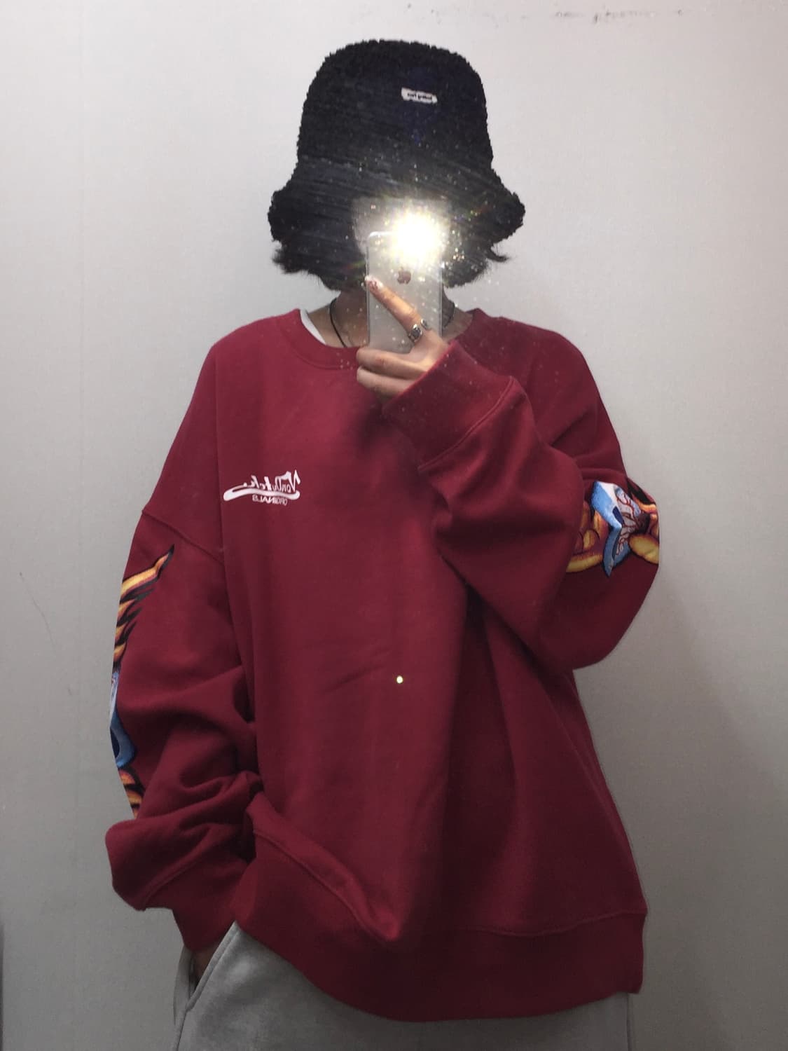 빅 사이즈 본더치 암 로고 맨투맨 상품이미지1