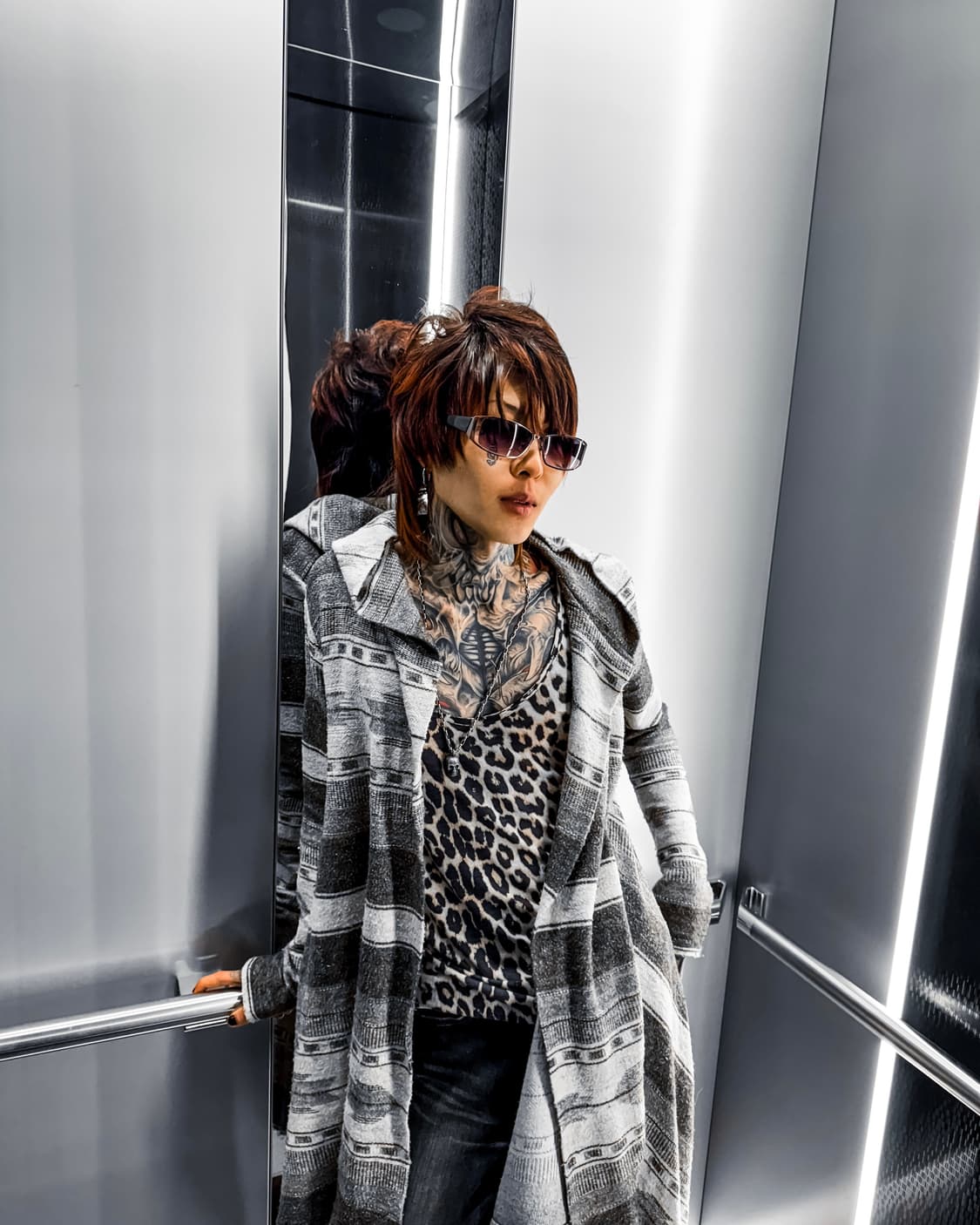 GOA – Hooded Ethnic Pattern Draped Cardi 상품이미지2