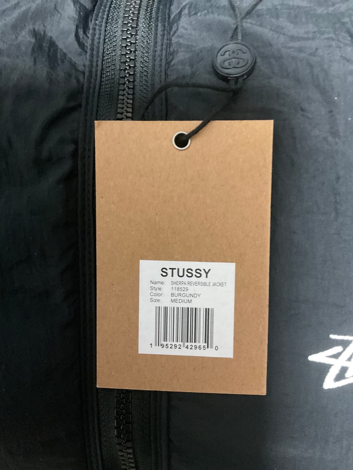 [M]스투시 리버시블 쉐르파 자켓 버건디 상품이미지6