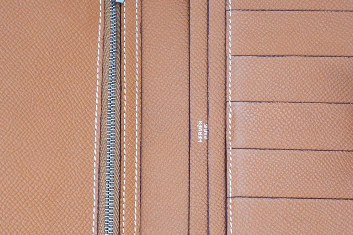 에르메스 베안 소플렛 골드컬러 앱송 은장 장지갑 T각인 카드포켓 5개 상품이미지5