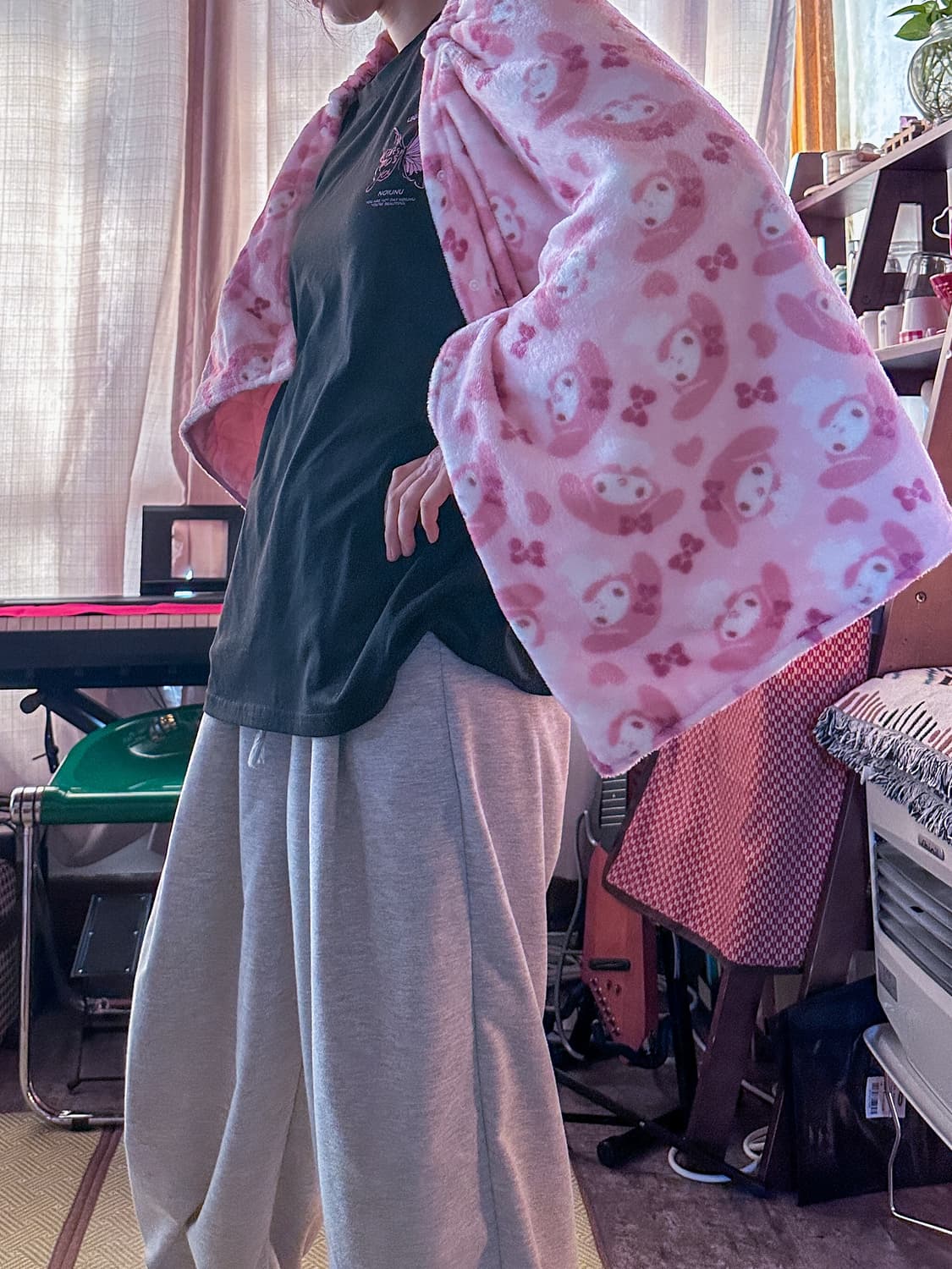 🎀헬로 키티, 마이멜로디 3way 방한 블랭킷 스커트💗 상품이미지6