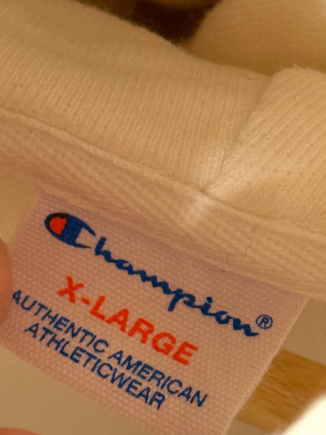 챔피온 레터링 화이트 후드티 상품이미지2