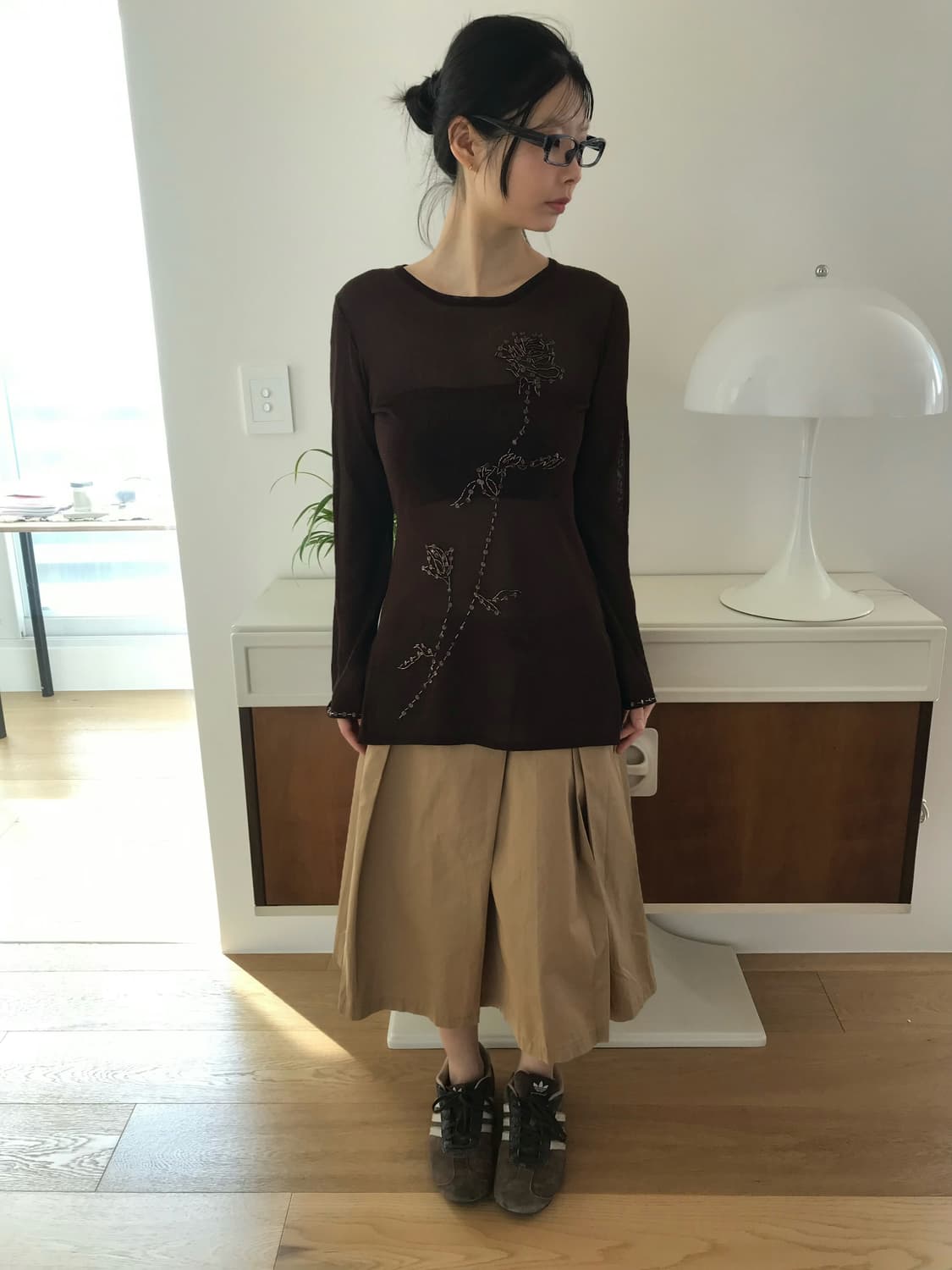  vintage beige pintuck skirt (29inch) 상품이미지2