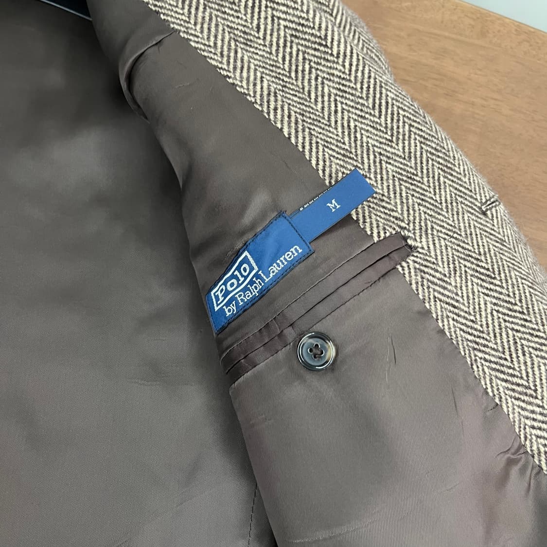 폴로랄프로렌 RL-67 헤링본 스웨이드 엘보우 패치 블레이져 M 상품이미지6