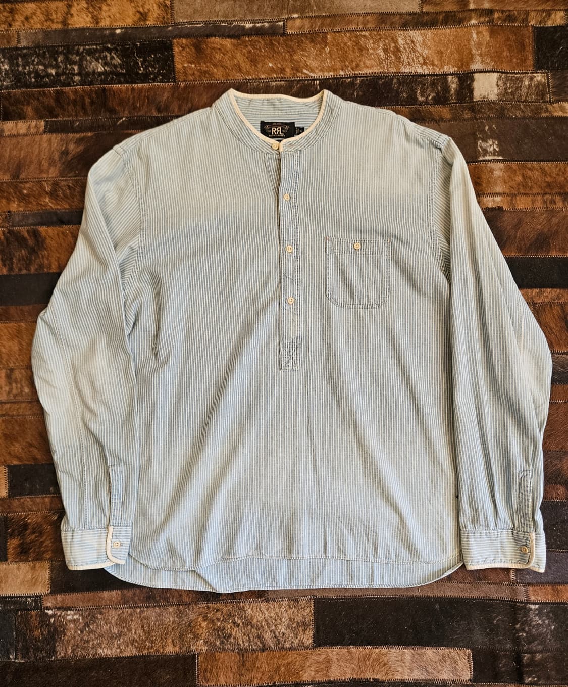 더블알엘 인디고 코튼 옥스포드 풀오버 셔츠  상품이미지1