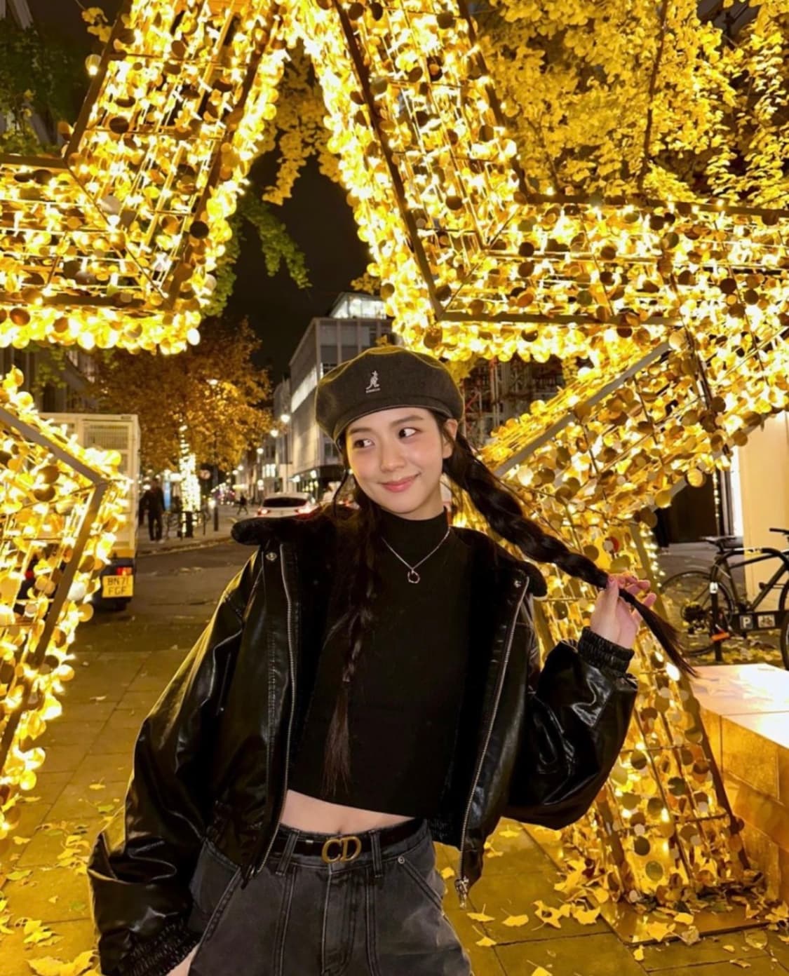 블핑지수/홍영기 착용)큐리티 리버시블 가죽퍼자켓 그레이 상품이미지4