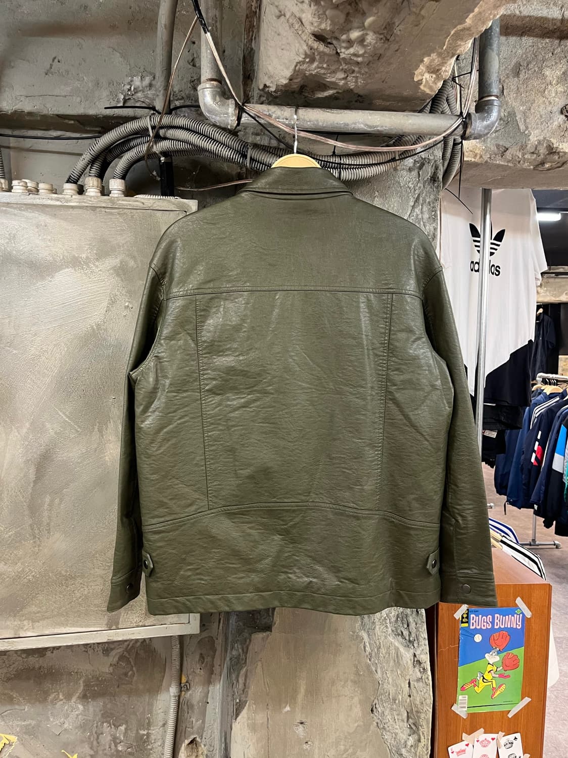 빈티지 레더 자켓 카키 95 #csz2649 상품이미지2