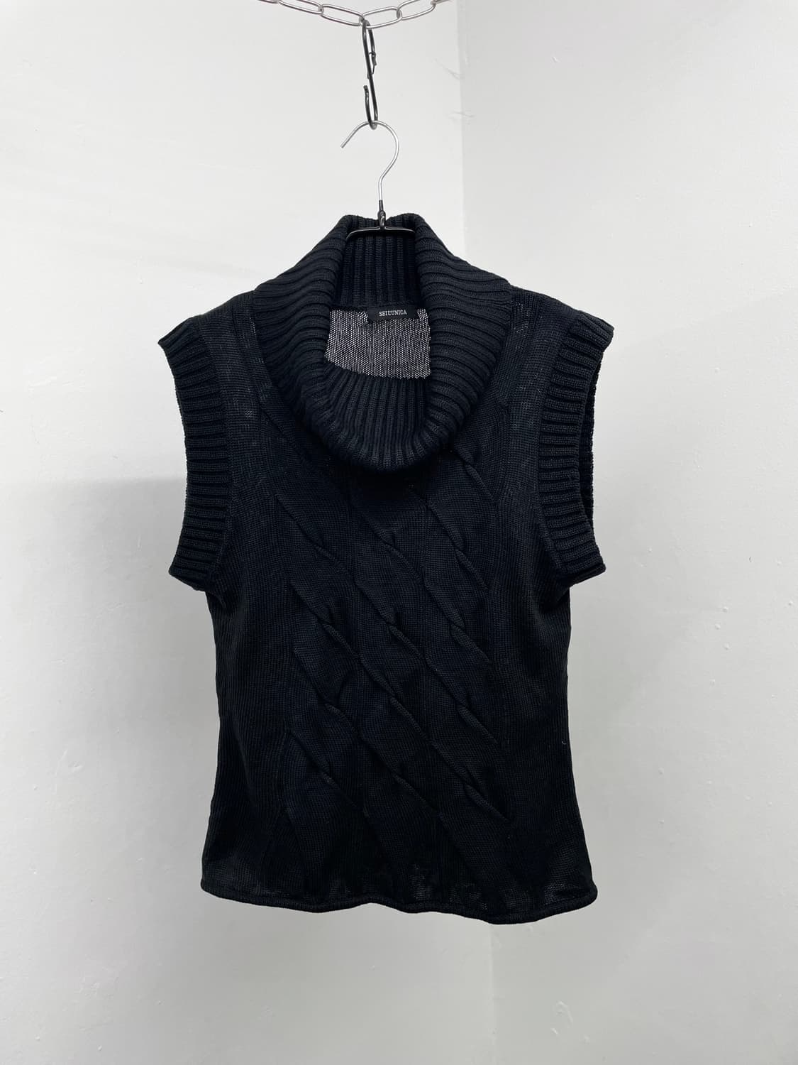 y2k 짜임 폴라 하프 니트탑 상품이미지5