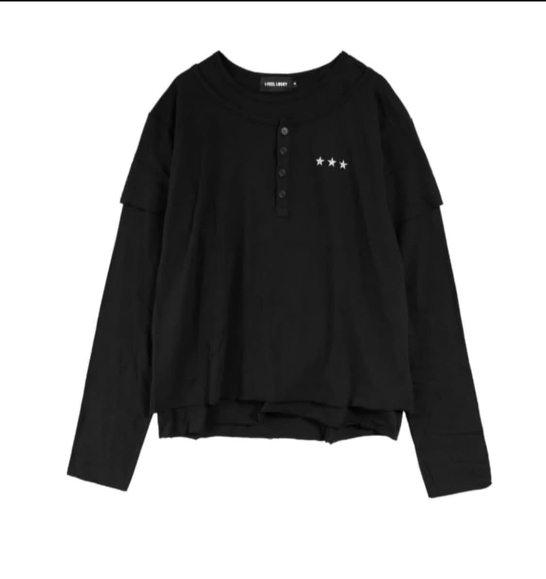 IFEELLUCKY 레이어드 롱슬리브 블랙 M 상품이미지1