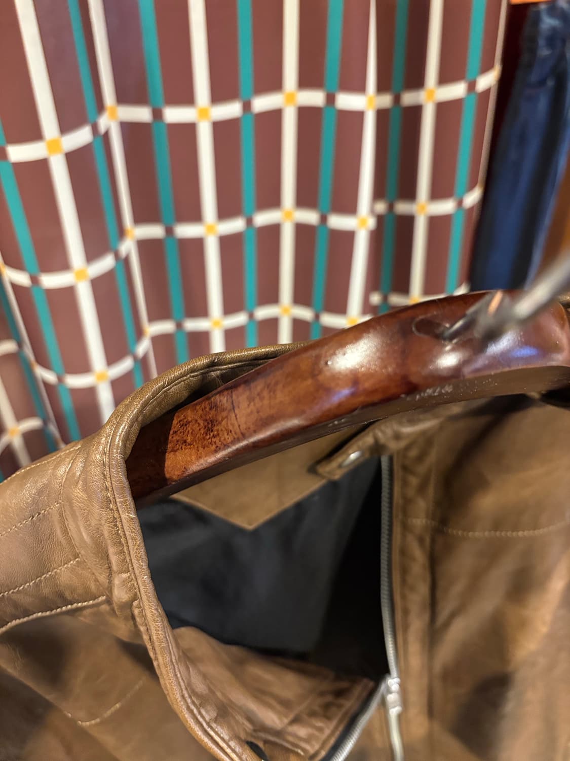 자라 브라운 인조가죽 라이더 자켓 상품이미지7