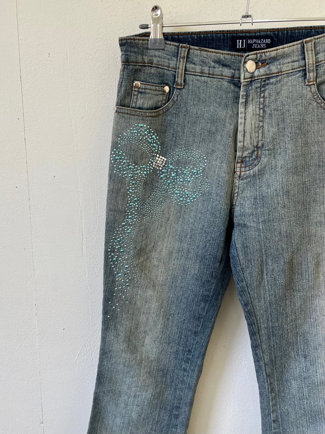 HAPHAZARD JEANS 리본큐빅 데님팬츠 상품이미지2