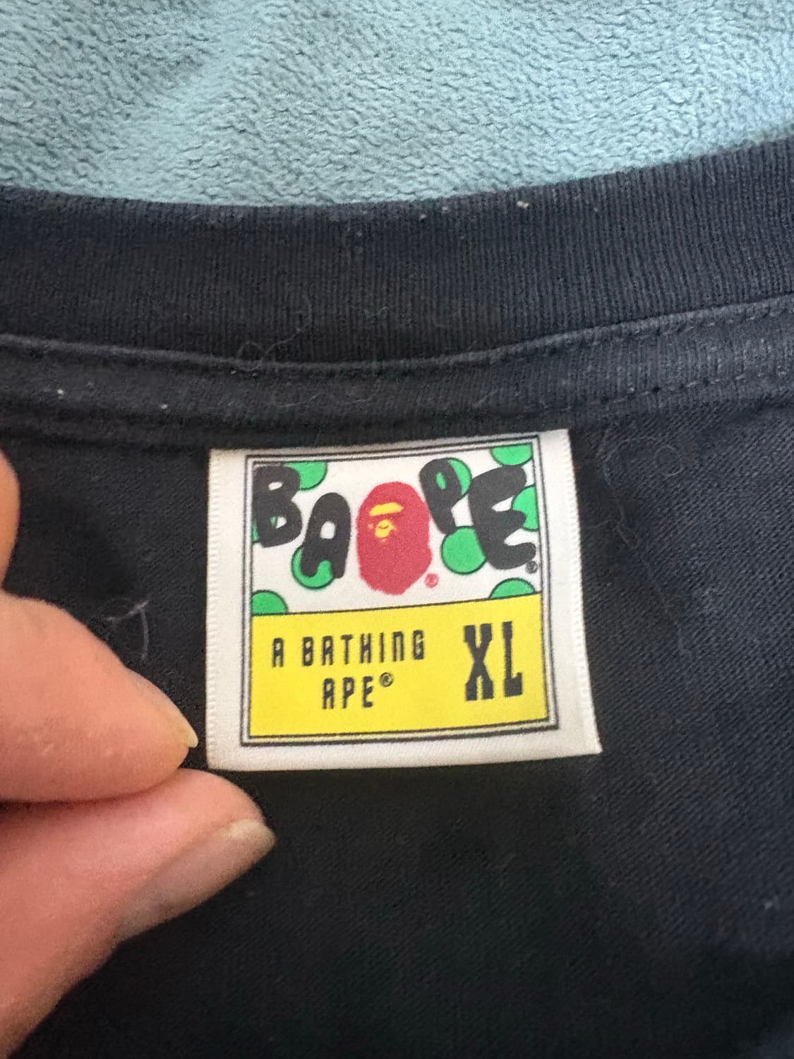 Bape 베이프 블루 카모 일본 티셔츠 XL 상품이미지3