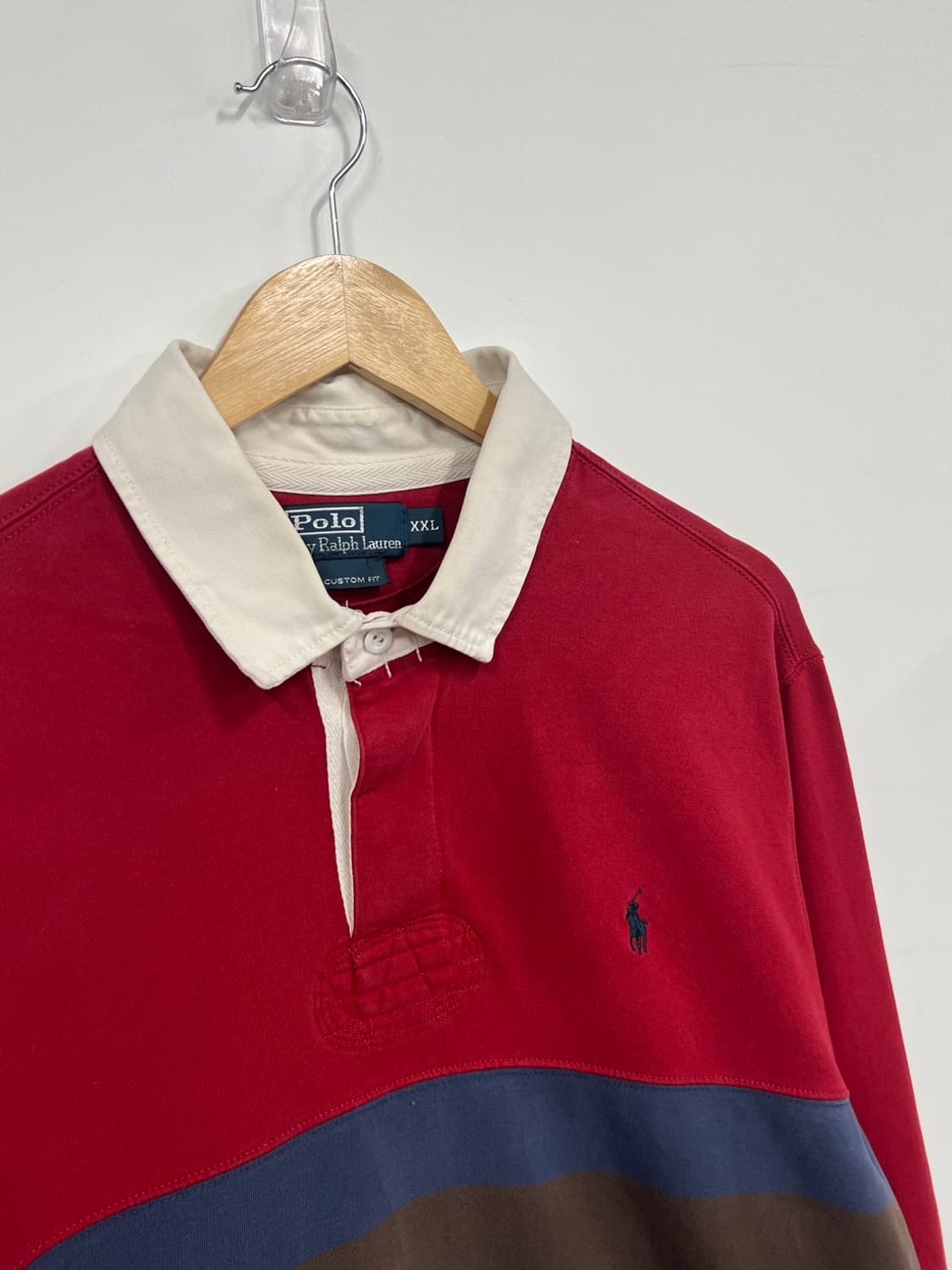 폴로 랄프로렌 스트라이프 배색 커스텀 핏 럭비 티셔츠 상품이미지2