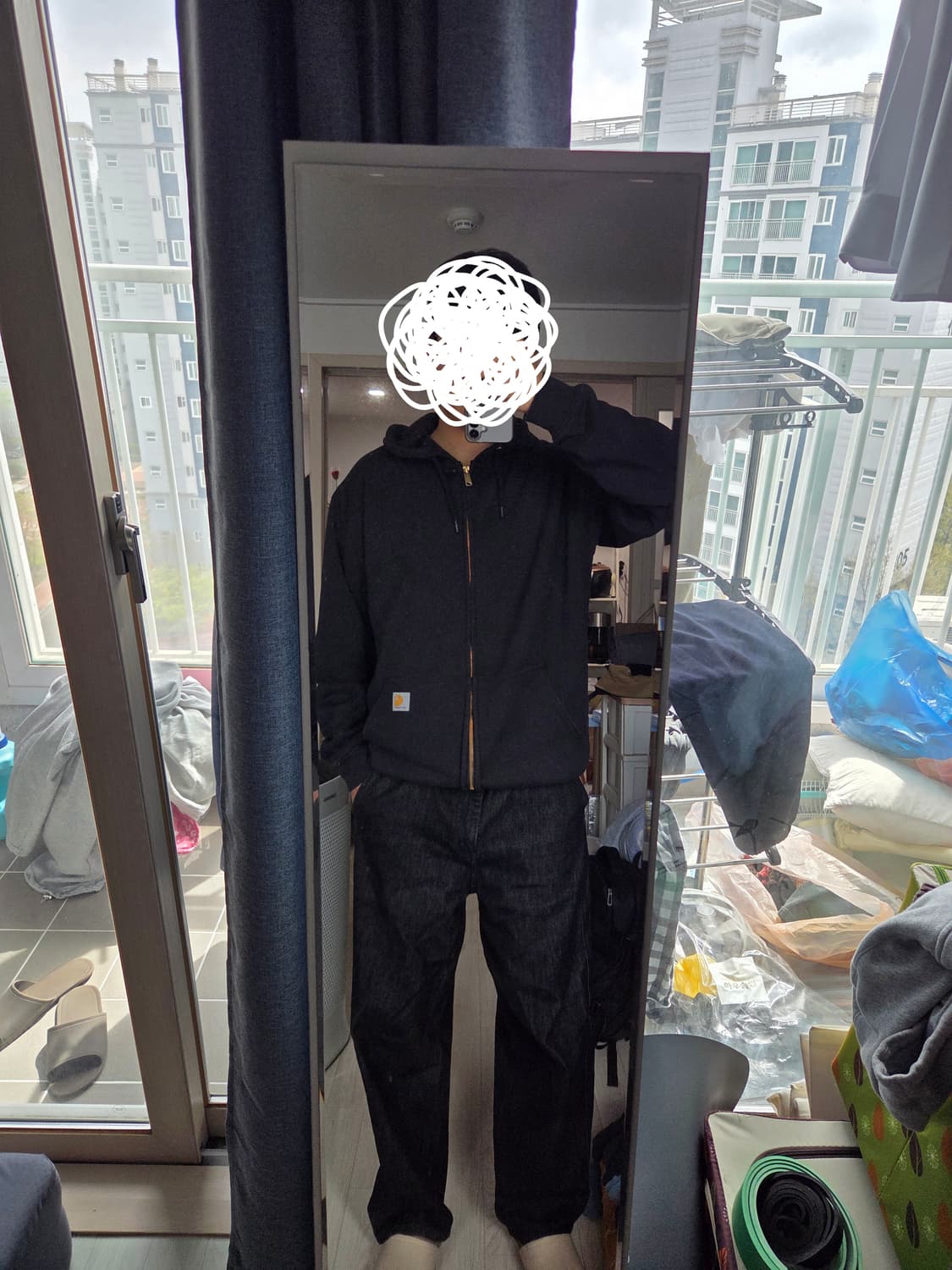 칼하트 후드집업 블랙,다크그린 M 사이즈  상품이미지1