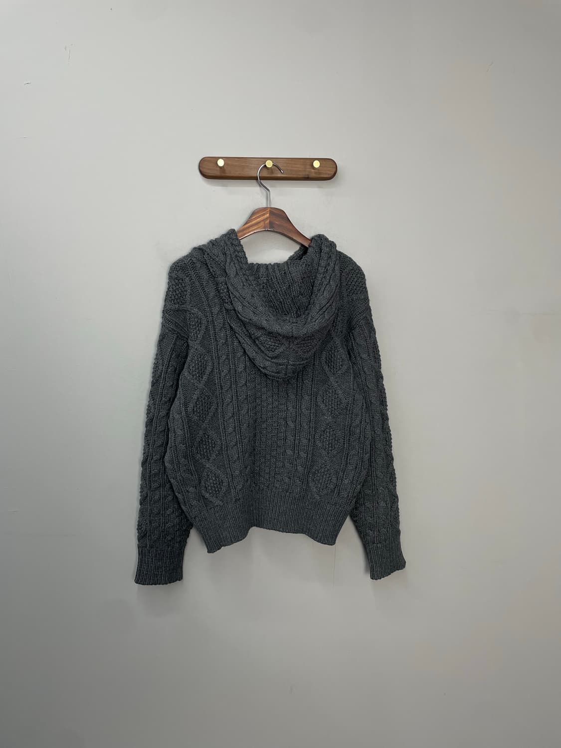 트릴리온 워셔블 아란 케이블 후드집업 니트 H1000 상품이미지4