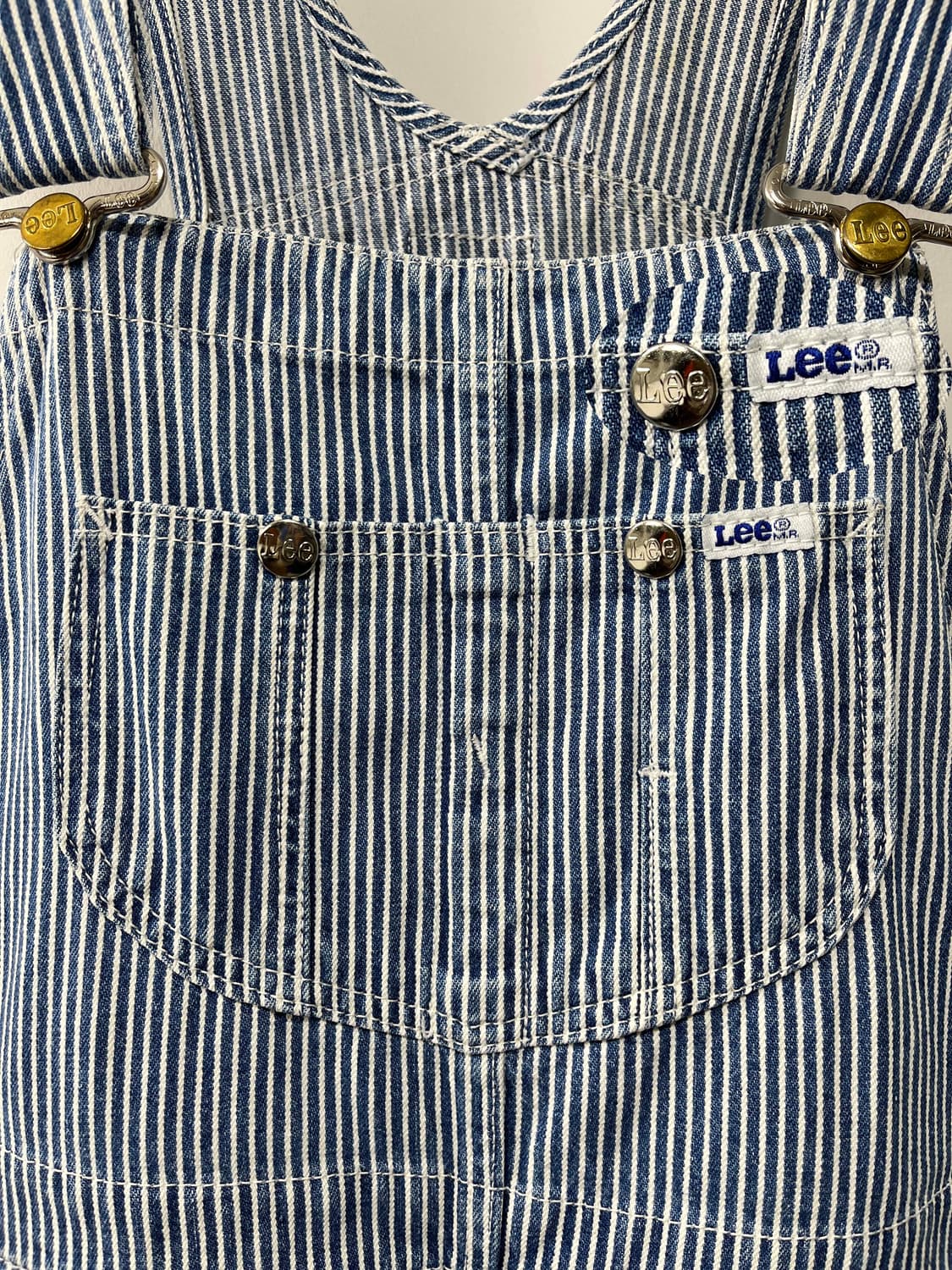 80's LEE 히코리 인디고 오버롤 카펜터 워크웨어 멜빵바지 91-SB 상품이미지4