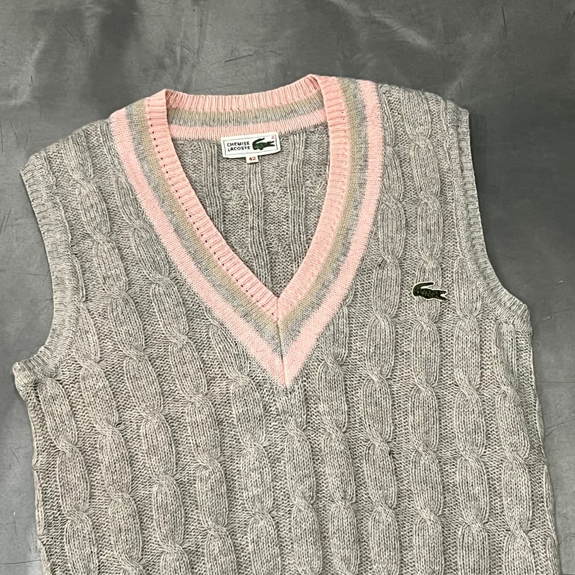  라코스테 프레피 브이넥 울 니트 베스트 y15794 상품이미지3
