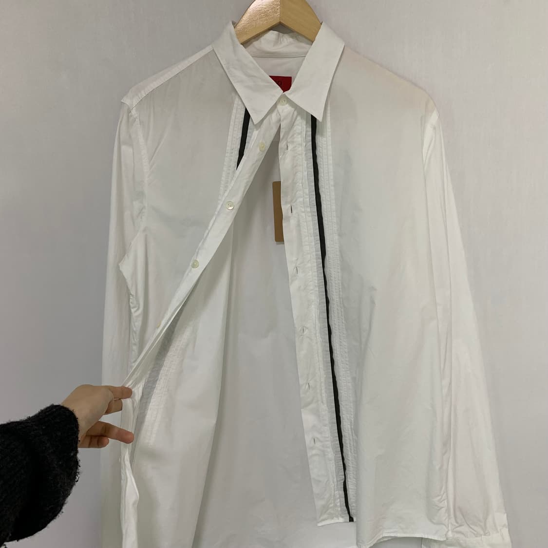 휴고보스 화이트 빈티지 디테일 셔츠 슬림 라인 XL 상품이미지5