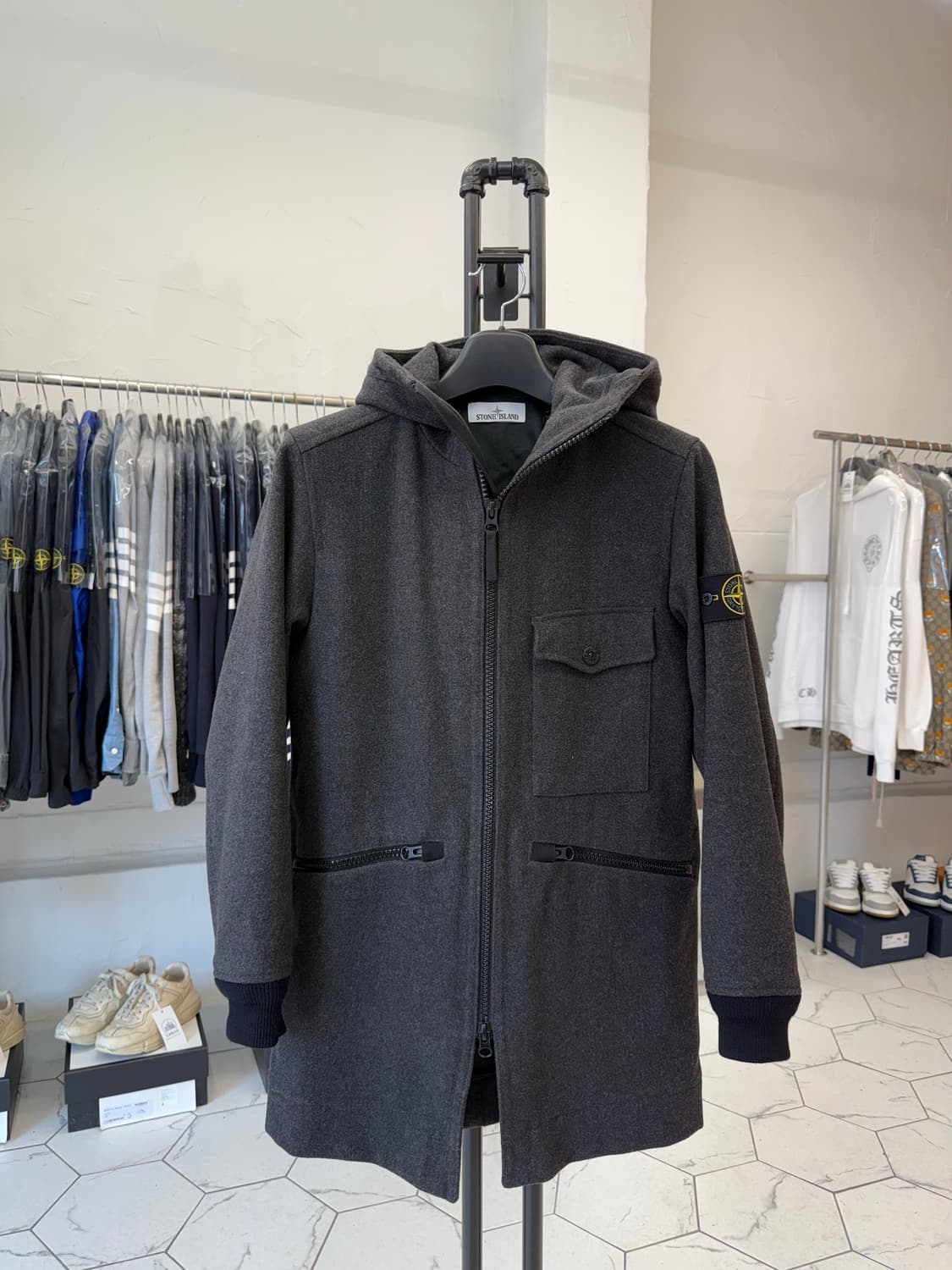 [M] 스톤아일랜드 파노펠트 스페셜 울 후드 코트 상품이미지1
