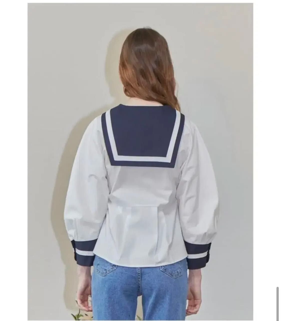 바이탈싸인 세일러 롱 슬리브 포켓 블라우스  상품이미지3