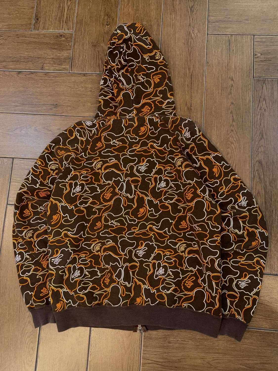 Bape Neon Brown Two-Way Hood Zip-Up 상품이미지9