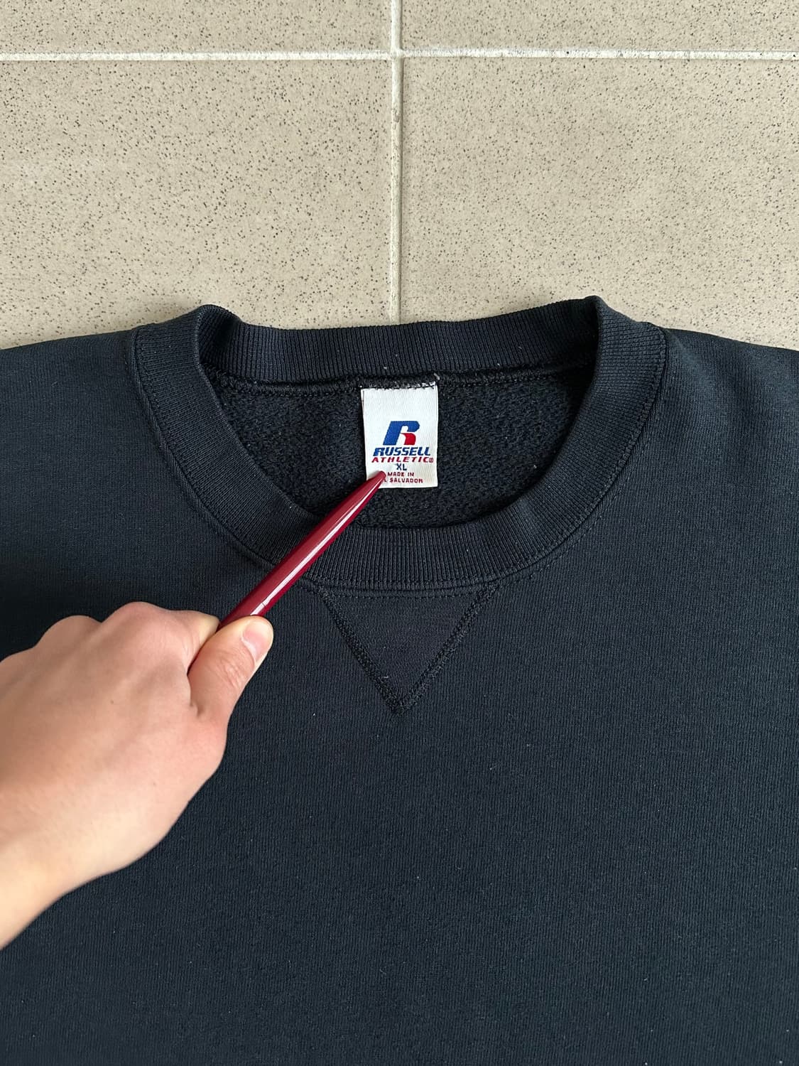 00s 빈티지 러셀 스웻셔츠 블랙 XL 상품이미지8