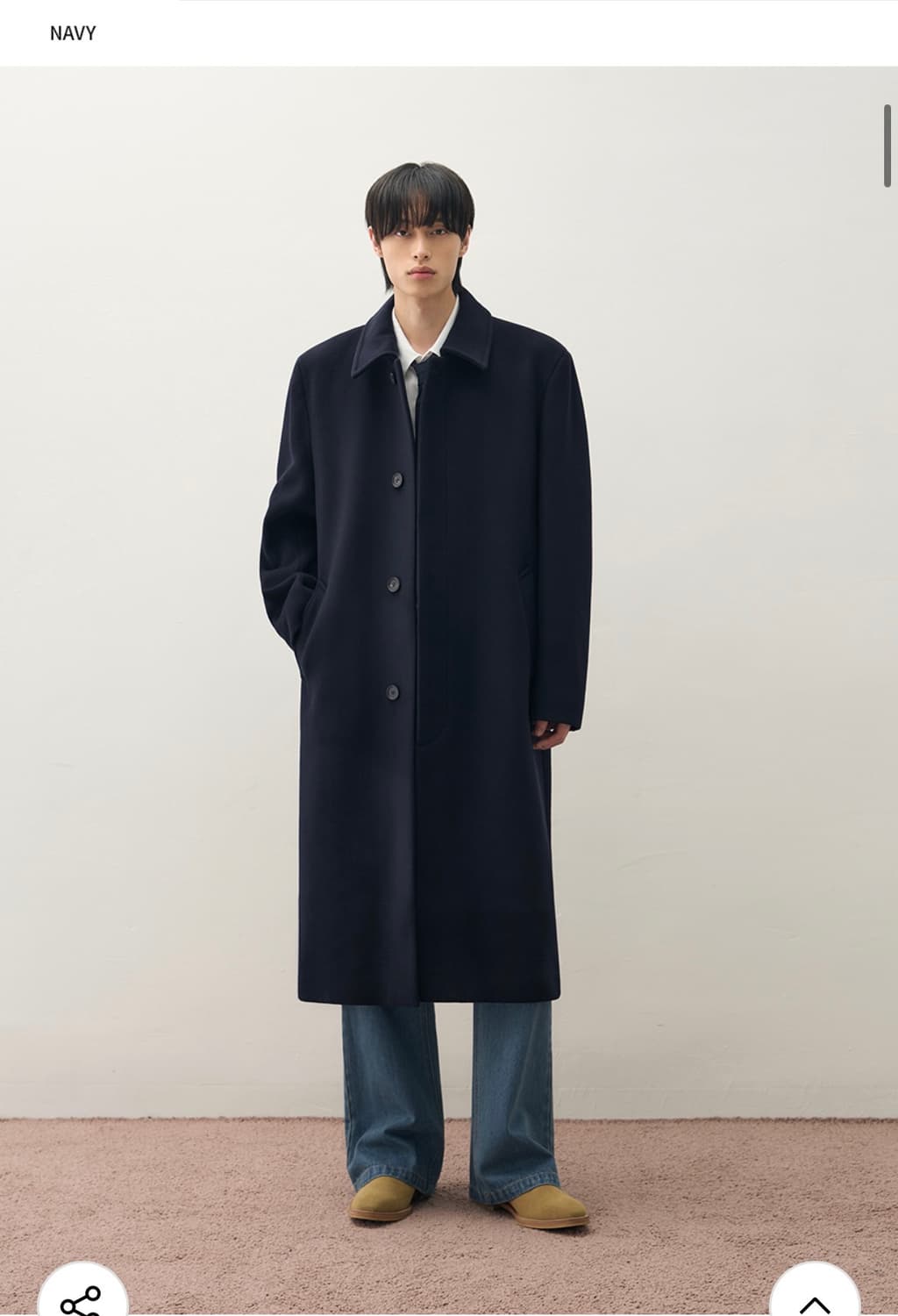 (L) 드로우핏 프리미어 울 발마칸 체스터 코트 [NAVY] 판매 상품이미지5