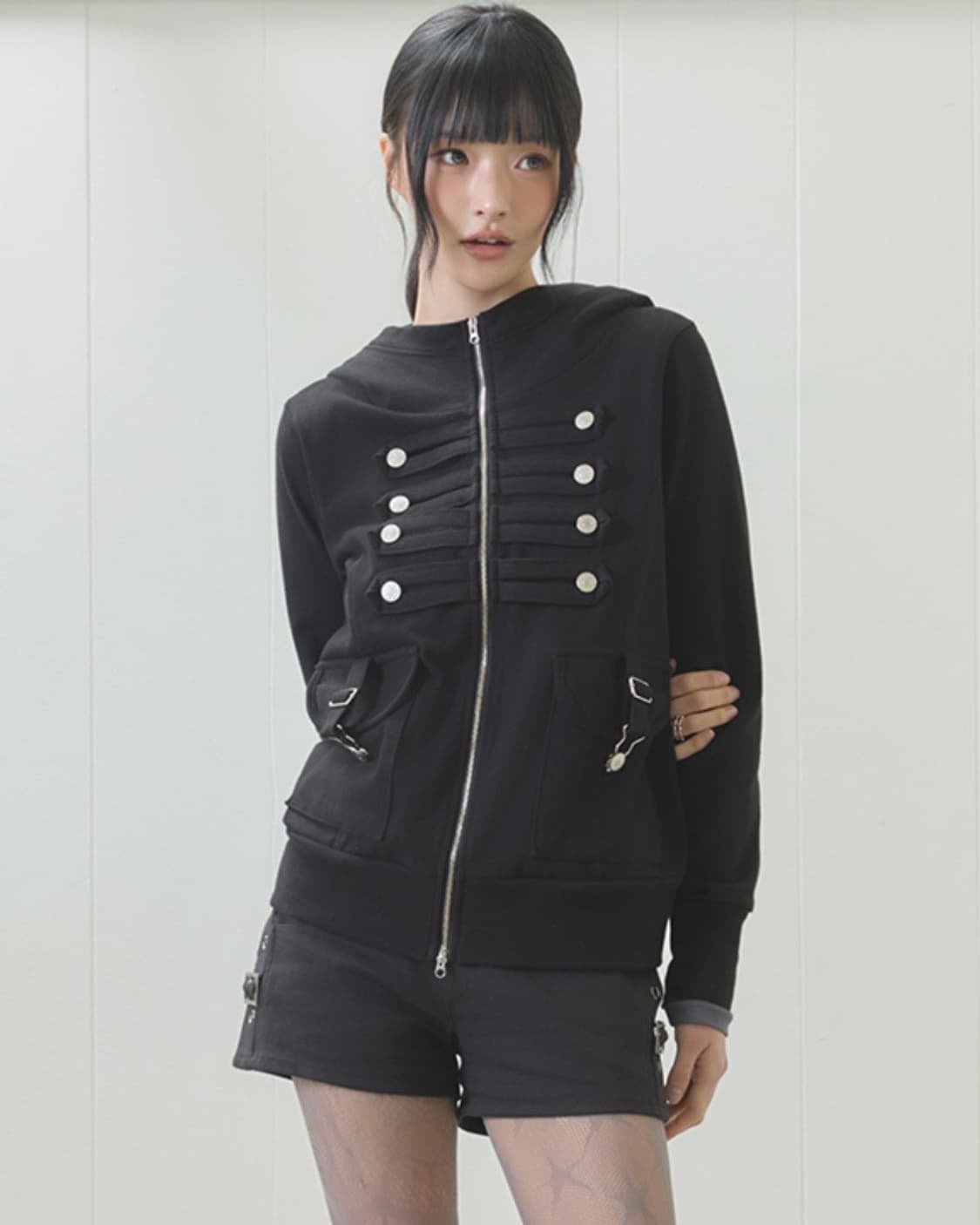 러브이즈트루 나폴레옹 후드집업 블랙 상품이미지2