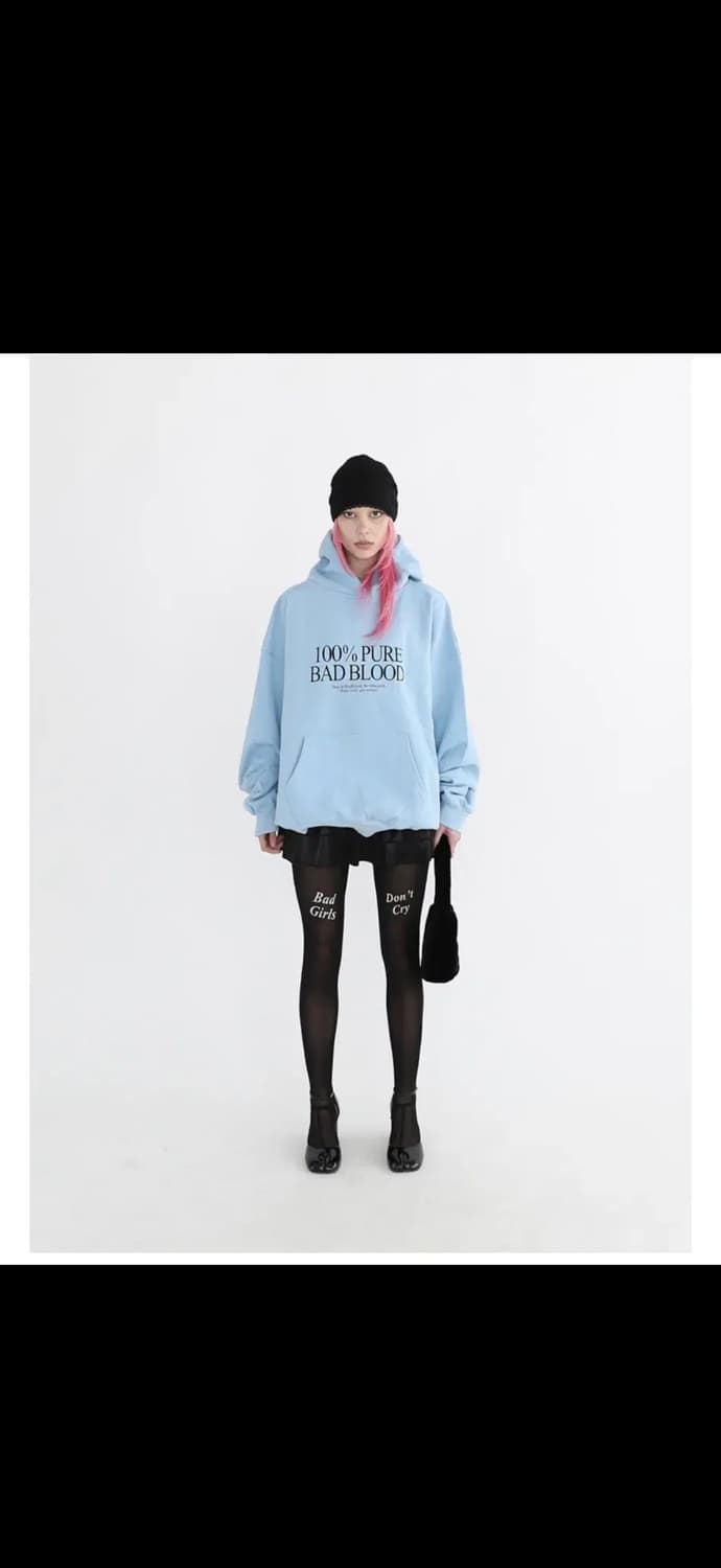 [새상품]배드블러드 pure 후드 라지핏 - 라이트블루 M 상품이미지1