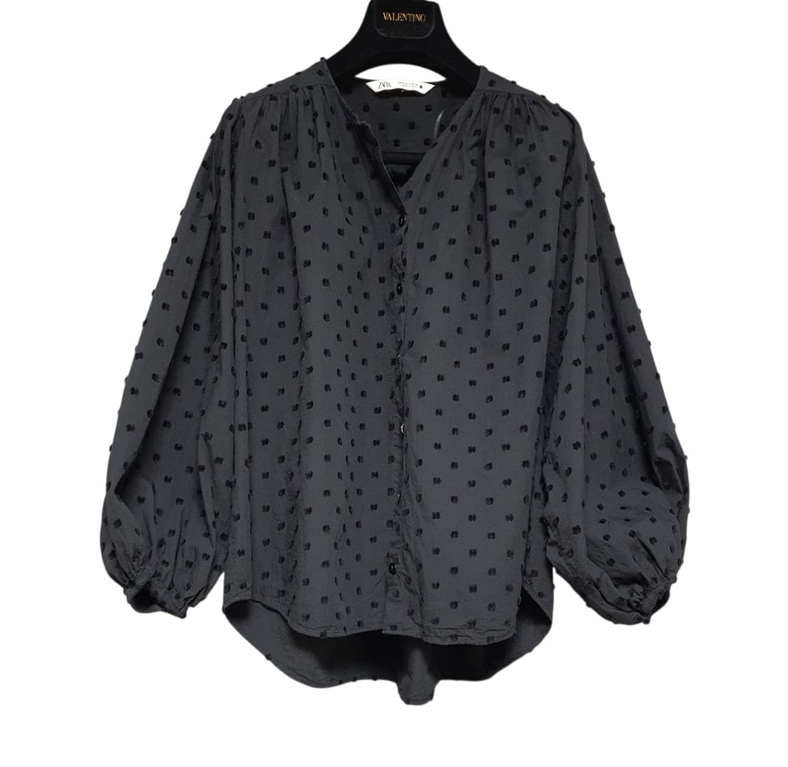 Zara자라 도트패턴 볼륨 여유핏 루즈핏 블라우스s or s~m 상품이미지1