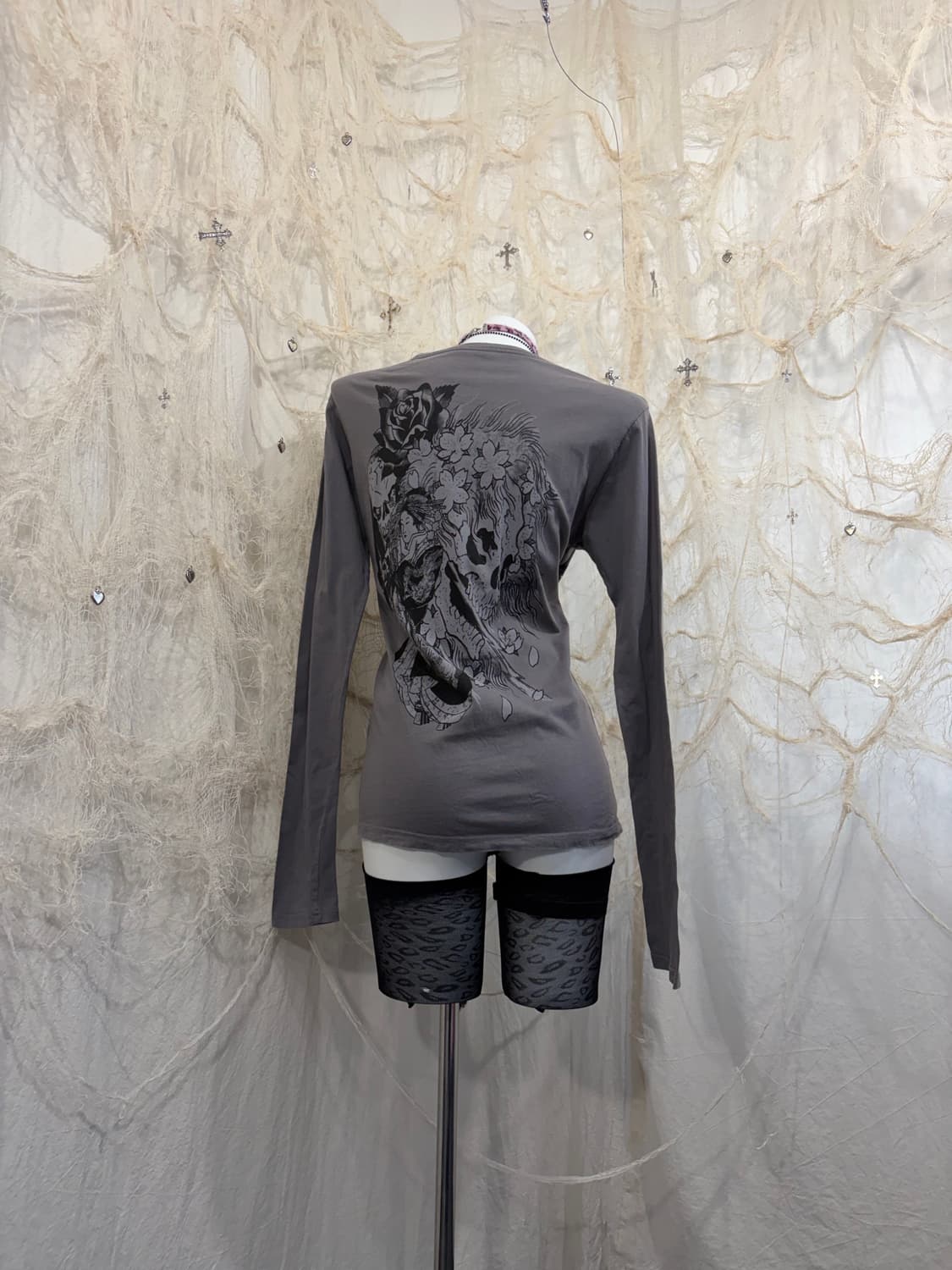 Ed Hardy cubic skull long sleeve 상품이미지4