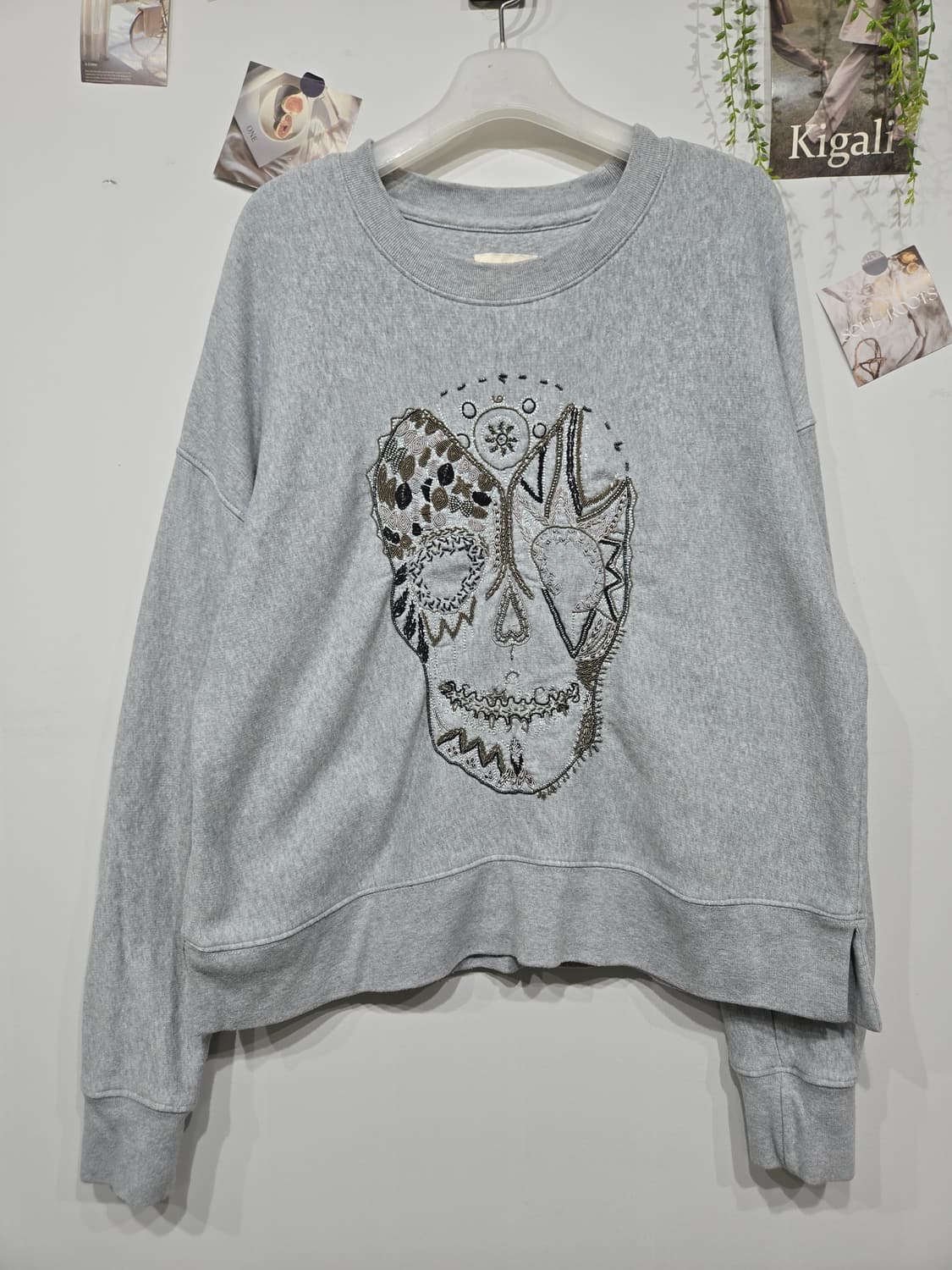 쟈딕앤볼테르 그레이 스컬 프린팅 맨투맨 티셔츠 상품이미지3