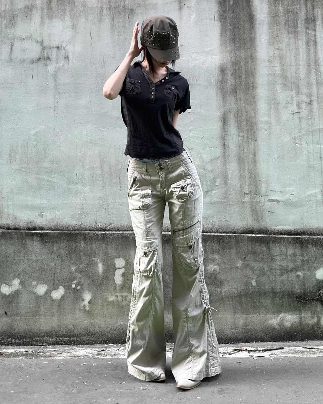00’s Butterfly Print Flare Cargo Pants 상품이미지1
