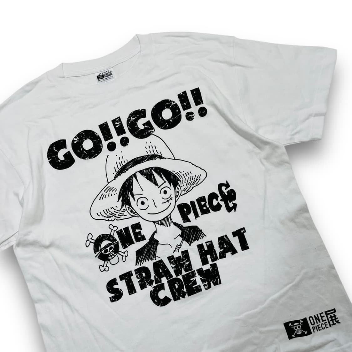 원피스 몽키 D 루피 해적단 프린트 화이트 티셔츠 상품이미지2