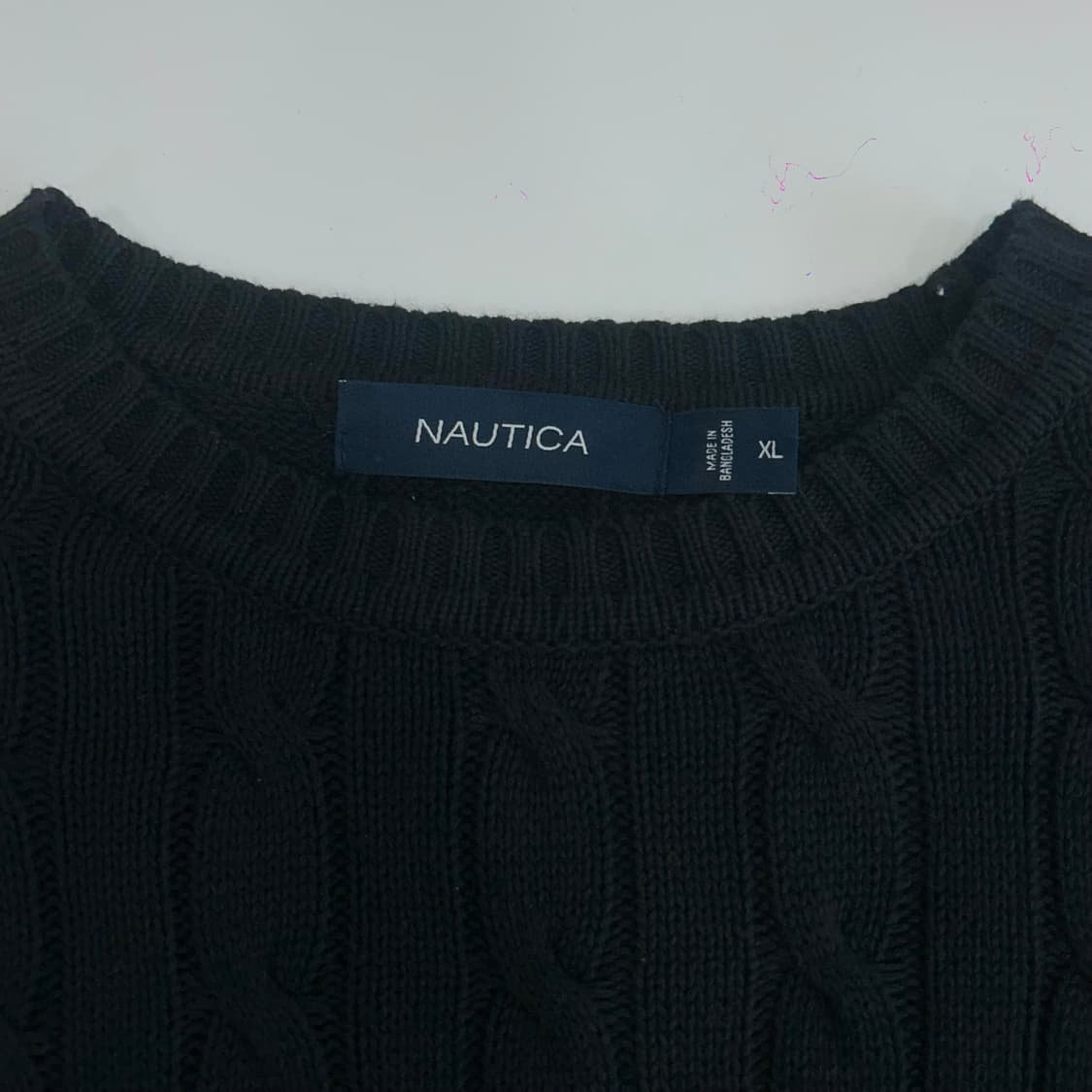 Nautica 퍼플그레이 로고 블랙 케이블 니트 상품이미지5