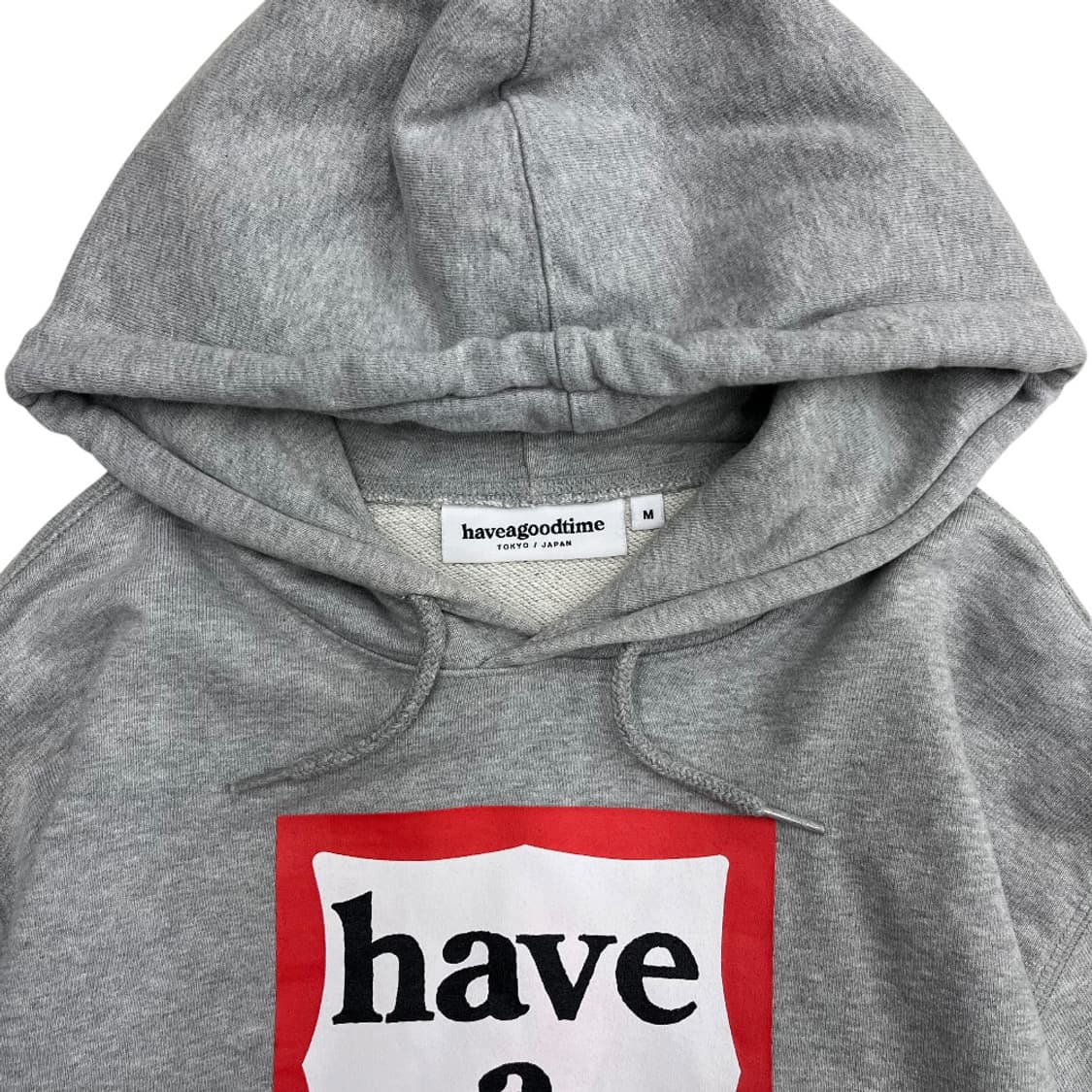 해브어굿타임 센터로고 그레이 후드 M 상품이미지5