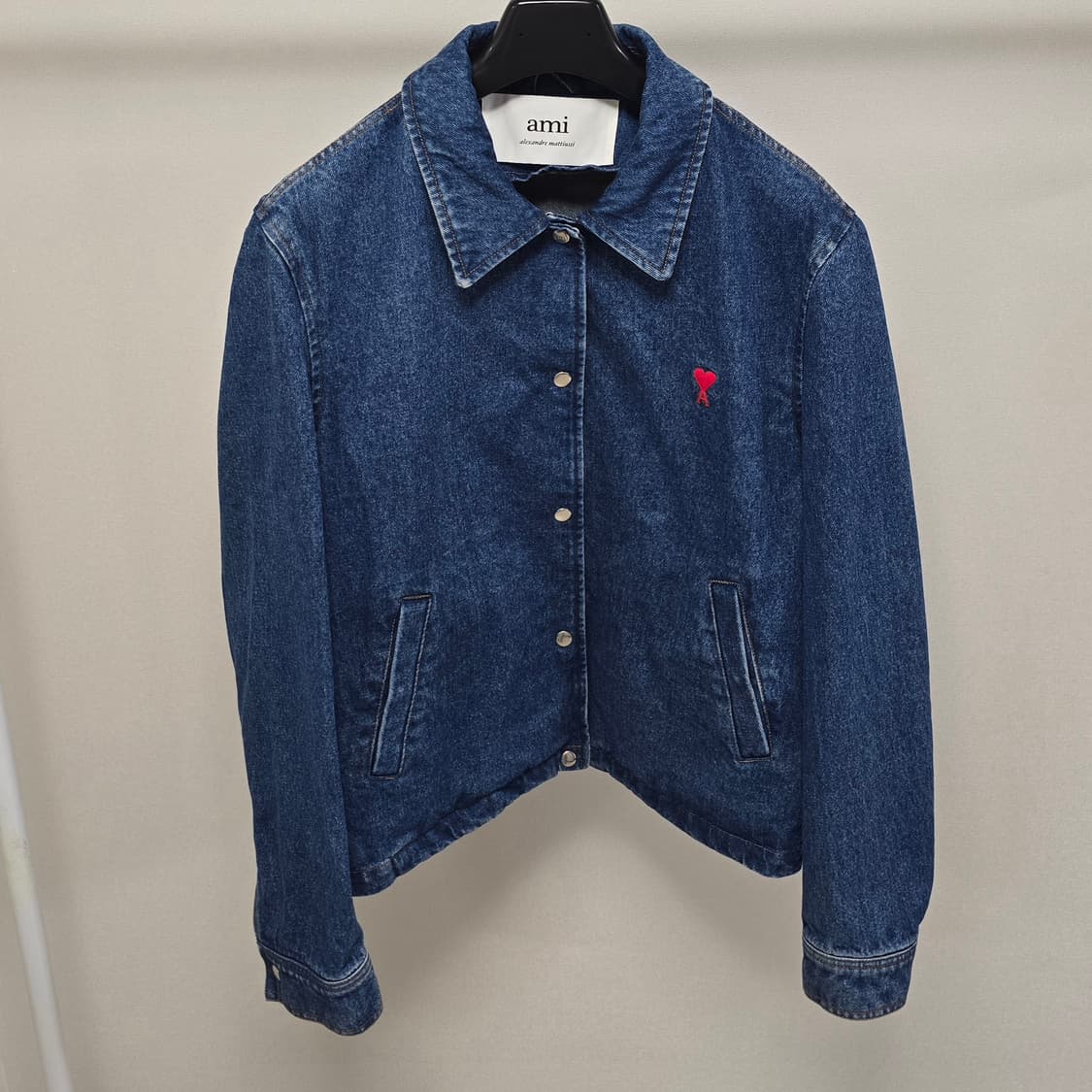 아미 하트 로고 데님 자켓 L사이즈 100 105 판매 상품이미지1