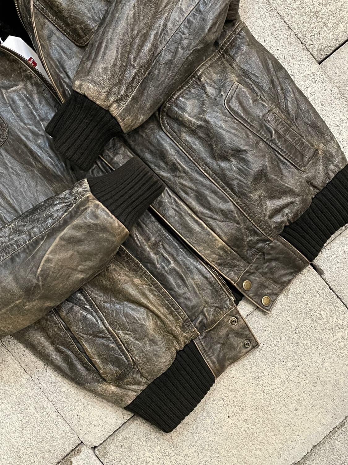 페페 진스 염소 가죽 봄버 자켓  상품이미지4