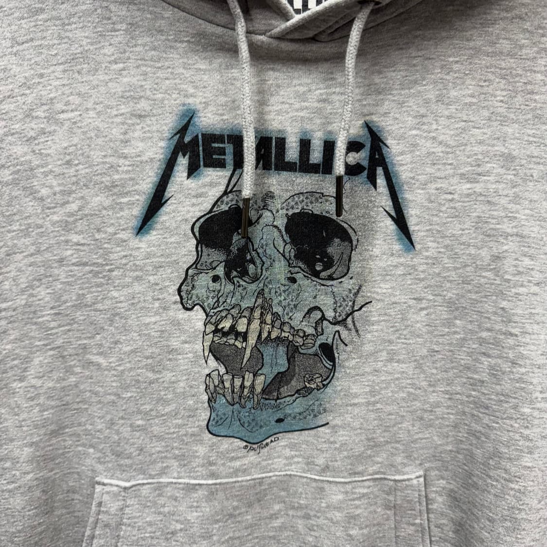 2017 지유 X 메탈리카 스웻셔츠 후드 전후면 프린팅 디테일 그레이 상품이미지5