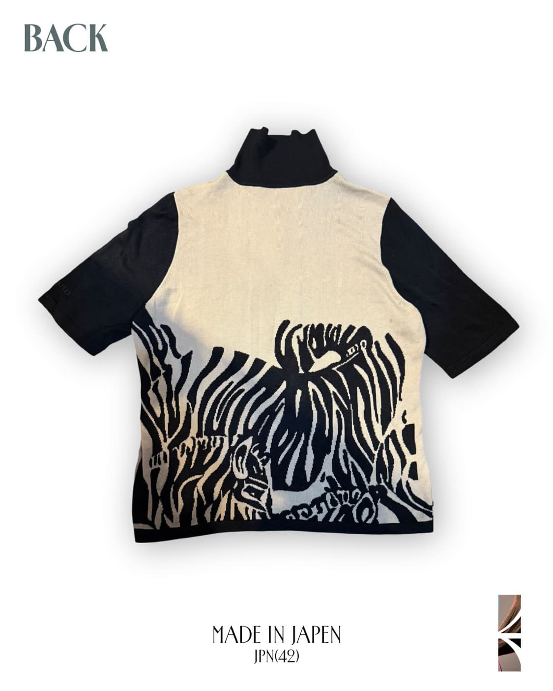 LEONARD SPORT 지브라 패턴 반팔 니트 폴로 톱 상품이미지2