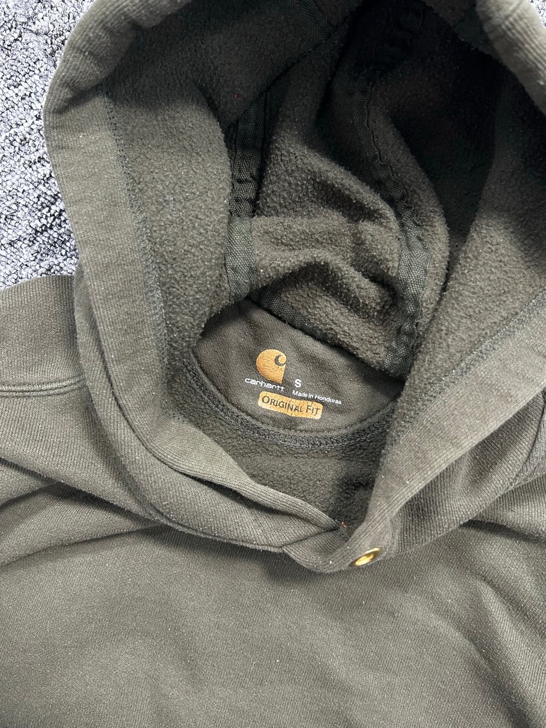 칼하트 올리브 카키 패치로고 후드티 S 상품이미지5