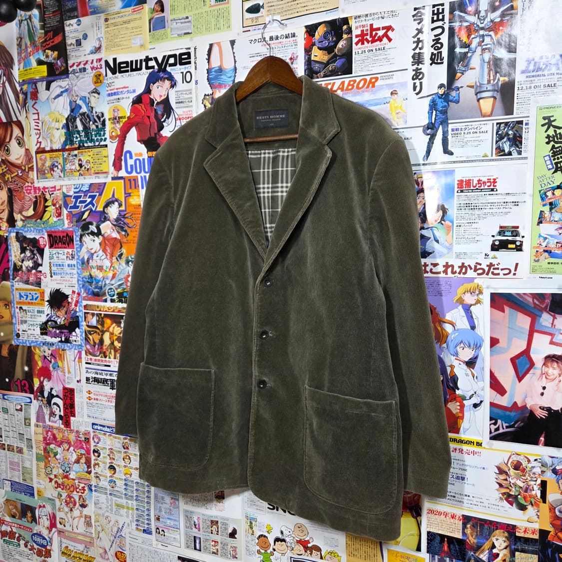 빈티지 코듀로이 카키 오버핏 블레이져 자켓 상품이미지1