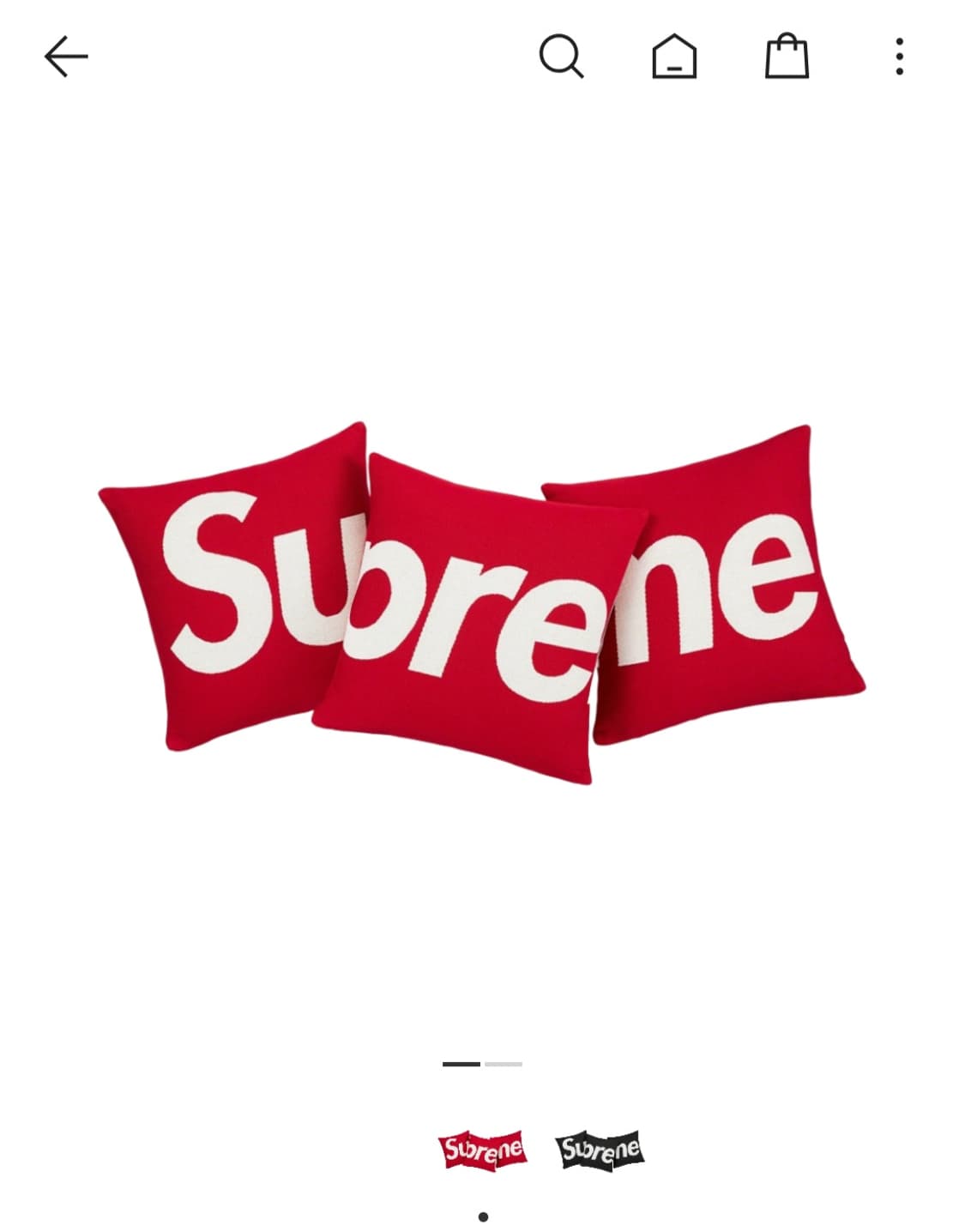 슈프림 쿠션 레드 (슈프림x줄팡스 필로우) 상품이미지1