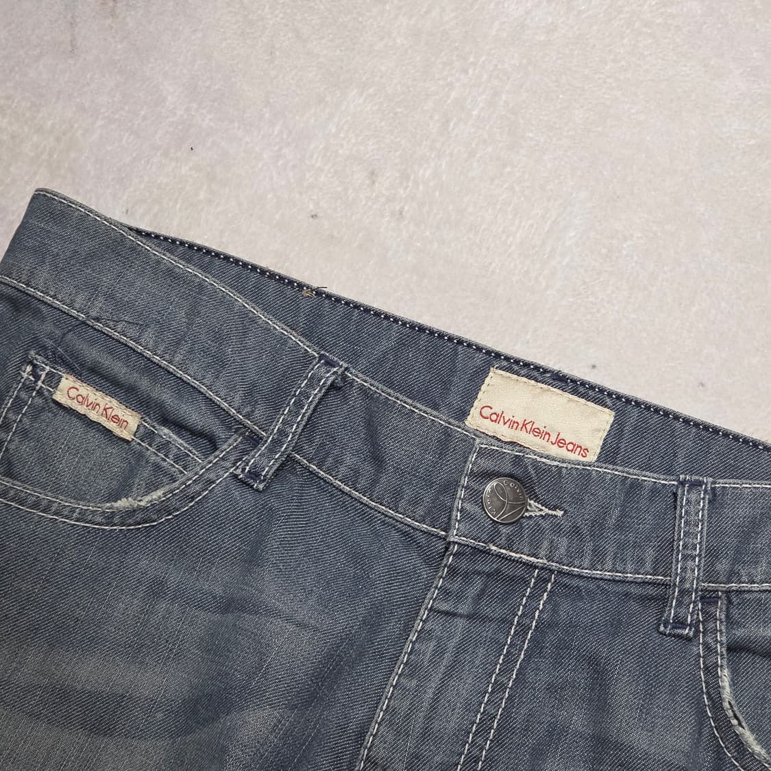 캘빈 클라인 워시드 블루 데님팬츠 상품이미지5