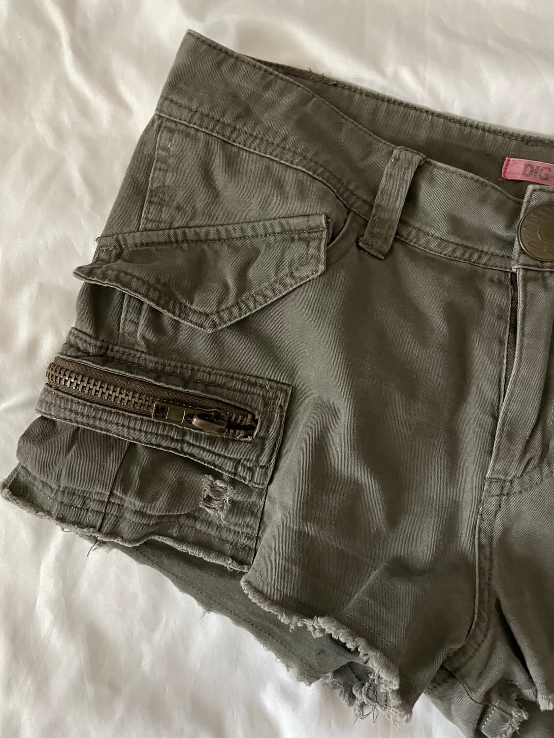 디그딥 빈티지 y2k 펑크 갸루 카키 카고 핫팬츠 숏팬츠 상품이미지2