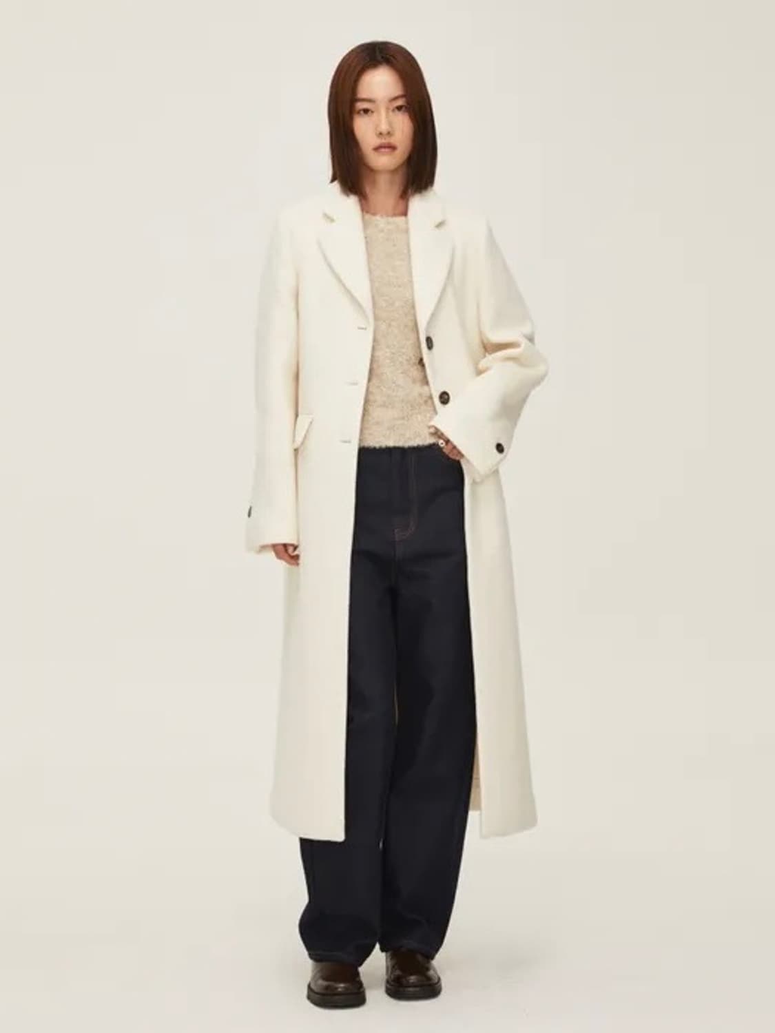 데카브 싱글 코트 아이보리 상품이미지1